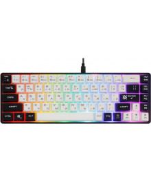 Клавиатура DEFENDER Aris GK-349L RU,-бел-черн/игровая,68кн+FN радуж,1,5м