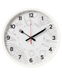 Часы настенные СН 3027 - 025 круг d=30см, корпус белый " Пицца" (10)