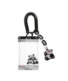 Чехол брелок для пропуска ЮL Pan-Da! на пружинке, пластик, металл, 10,5х6,5см, 4 дизайна