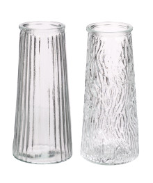 Ваза стеклянная, 8,5х6,5х20 см, 2 дизайна