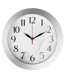 Часы настенные СН 3125 - 016 круг d=31см, корпус серебряный "Флора" (10)