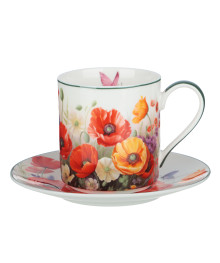 Набор чайный 2 пр., 250мл, MILLIMI, Маки, фарфор