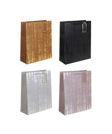 Пакет подарочный бумажный, 32x26x10см, с шильдиком, тиснение, бумага, арт.11, 4 дизайна