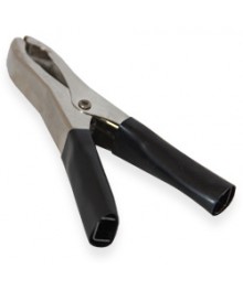 Зажим "крокодил"  20A, черный, L=73+5ммсклада в Новосибирске. Припои оптом с доставкой по Дальнему Востоку. Большой каталог припоев оптом.