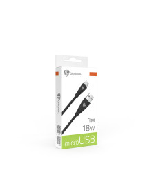 Кабель USB - micro USB BY Nylon Pro, 18Вт, 1 м, 3A, нейлон, черный