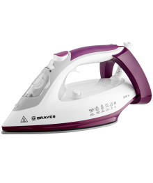 Утюг BRAYER 4009BR, 2400 Вт, керамич, пар 140 г/мин, антикапля, разбрызг, 280 мл, верт отпарив.