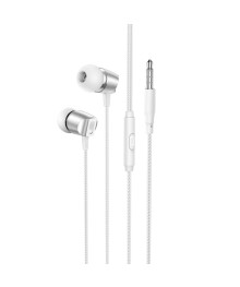 Наушники BOROFONE BM66 вакуумные с микрофоном, 1,2 метра, jack 3.5, белый (76/304)