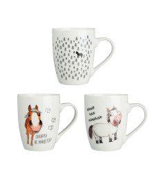 Кружка  керам 340мл Ассорти 3 дизайна, фарфор