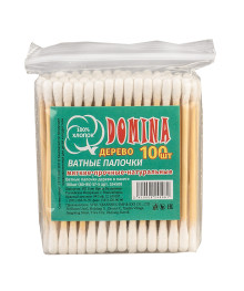 Ватные палочки Domina дерево 100шт, /уп 20/ 524508