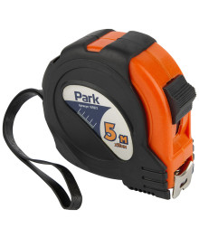 Рулетка Park 5м x 19мм, с фиксатором, прорезиненный корпус