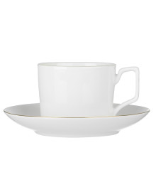 Набор чайный 2 пр., 240мл, MILLIMI, белый с золотой отводкой, фарфор