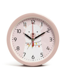 Часы будильник  B4-053 d=15см, корпус розовый "Альпака" (20)