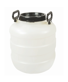 Бочка 30л  белая (усилен ручки, навинч крышка с доп клапаном, V=34л, диам.горл.внут - 195мм) пищева