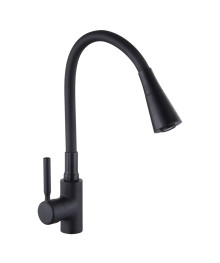Смеситель СоюзКран для кухни SK01-F132 гибкий излив, керам. картридж 35мм, черный, цинк