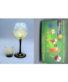 Набор подарочный 2689/508 (6 фужеров Н169 V210 г и 6 стопок Н54 V50 г) черная ножка, акриловый контДекоративное стекло оптом с доставкой по РФ. Большой каталог декорративных стекл оптом