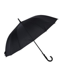 Зонт-трость универсальный, диаметр 115см, 16 спиц, металл, полиэстер, эпонж, черный