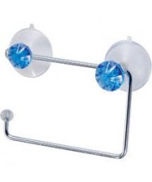 Держатель для туалетной бумаги W2022E "Бриллиант, синий" (крепление: 2 присоски) Товары для ванной оптом с доставкой по Дальнему Востоку. Большой каталог товаров для ванной оптом.