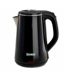 Чайник ЯРОМИР ЯР-1059 пластик ДВОЙНАЯ СТЕНКА, черный: 1500 Вт, 1,8л (12)ибирске. Чайник двухслойный оптом - Василиса,  Delta, Казбек, Galaxy, Supra, Irit, Магнит. Доставка