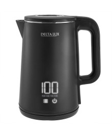 Чайник DELTA LUX DE-1023, ДВОЙНОЙ КОРПУС, LCD дисплей, 5 режимов, 1,8 л, 2000 Вт, черный (12)