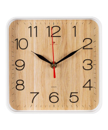 Часы настенные СН 1918 - 112W квадрат 19х19см, корпус белый "Дерево" (10)