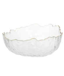 Салатник 20x20x9cm стекло, прозрачный с золотой каймой