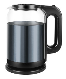 Чайник MAXTRONIC MAX-415 стекл, серо-синий (1,8 кВт, 1,8 л) (12/уп)