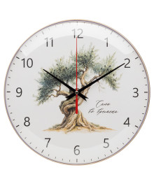 Часы настенные СН 2526 - 012 круг d=25см, основание бежевое "Оливковое дерево" (10)