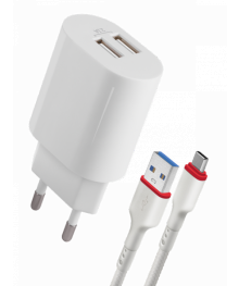 сет/адаптер UPС-24 - 2 порт USB, 5V/2.1A кабель Type-C  DEFENDER