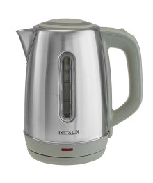 Чайник DELTA LUX DE-1015  нерж.1,8л, 2000Вт, серый (12)