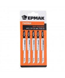 Пилки для лобзика ЕРМАК (HCS EU 75х4мм.) T-101D (дер., гр.рез.), 5шт.Алмазные диски оптом со склада в Новосибирске. Расхлодники для инструмента оптом по низкой цене.