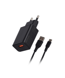 Блок пит USB сетевой GoPower GP1U 1USB 2.4A 12W с кабелем Type-C черный (1/200)
