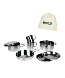 Набор туристической посуды РУССО ТУРИСТО, 8 предметов в чехле, нерж.стальМангал оптом со склада в Новосибирске. Большой каталог посуды для пикника оптом по низкой цене