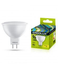 Эл. лампа светодиодная Ergolux LED-JCDR-9W-GU5.3-3K ( 9Вт GU5.3 3000K 172-265В, аналог Вт)нецк, Ленинск-Кузнецк, Барнаул, Горно-Алтайск, Бийск и др. Большой каталог светодиодных ламп оптом.