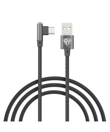 Кабель USB - TYPE C  BY Угловой 36Вт, 1 м, 3A, нейлон, чёрный