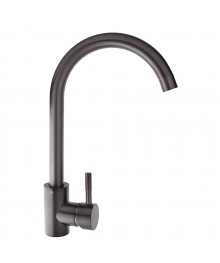 Смеситель СоюзКран для кухни SS01-R133, излив 35см, керам. картридж 35мм, графит, нерж. сталь