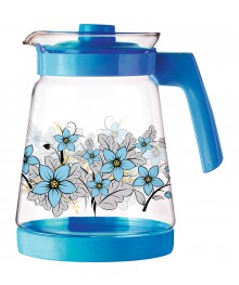 Кувшин стеклянный Mallony Pentola-2500 с пластик ручкой, 2,5 л, синийкерамики в Новосибирске оптом большой ассортимент. Посуда фарфоровая в Новосибирскедля кухни оптом.