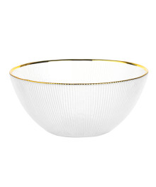 MILLIMI Салатник 20см, 1100мл, стекло, золотая отводка