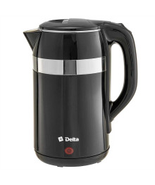 Чайник DELTA DL-1116  пластик ДВОЙНАЯ СТЕНКА,1500 Вт, 2,3л, черный (12)