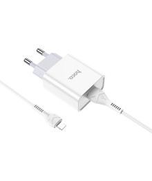 Блок пит USB сетевой HOCO C81A, 1хUSB-А, 2.1A + кабель (AM-8pin (Lightning), 1 м, белый (23/138)