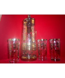 Набор 922/1 кувшин 1,2 литра и 6 стаканов по 230 г.  трафаретДекоративное стекло оптом с доставкой по РФ. Большой каталог декорративных стекл оптом