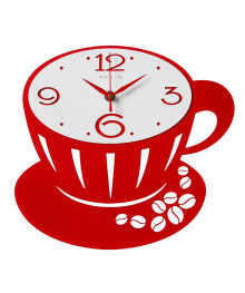 Часы настенные СН 2628 - 001 из металла, красный+белый, "Капучино" (10)