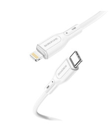Кабель Type-С - 8pin (iOS Lighting) Borofone BX66 Wide way 1 метр, 20W, 3A, силикон, белый (360)