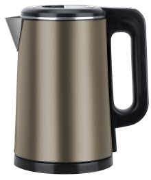 Чайник MAXTRONIC MAX-610 коричн+чёрн (2,2л, двойн стенки, колба нерж, диск 1,8кВт) 16/уп