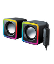Колонки  Активные Qumo GLOW AS014, 10 ВТ, объемное звучание, RGB подсветка, USB+Jack 3,5мм