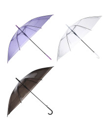 Зонт-трость прозрачный, диаметр 90 см, 8 спиц, ЭВА, пластик, сплав, 3 цвета