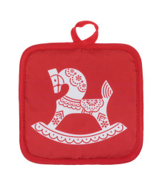 Красный конь Прихватка, 17х17см, 100% полиэстер