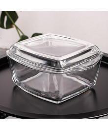 Кастрюля 1,5л стеклянная с крышкой для СВЧ  квадратная Pardis 777   (8/1) Иран
