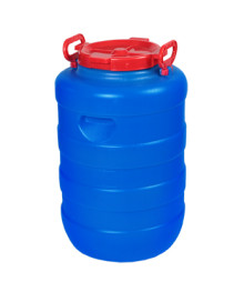Бочка 50л Дачная круглая синяя (усиленные ручки,V=52л, диам.горл.внеш.-220мм, внут-195мм, пищевая)