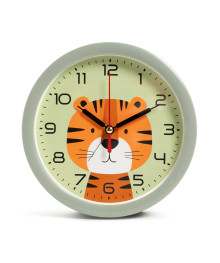Часы будильник  B4-054 d=15см, корпус оливковый "Тигренок" (20)