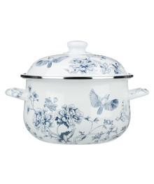 Кастрюля эмалированная Флорал, 22см, 3,6л, индукция